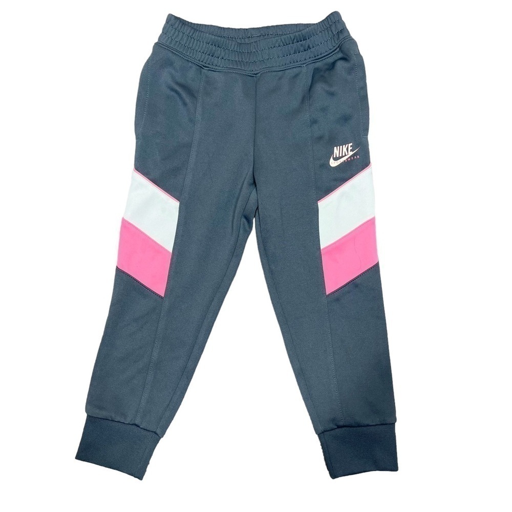 Nike Sportswear Girls Gray and Pink Jogger Track Sweatpants Size 4 Active Casual